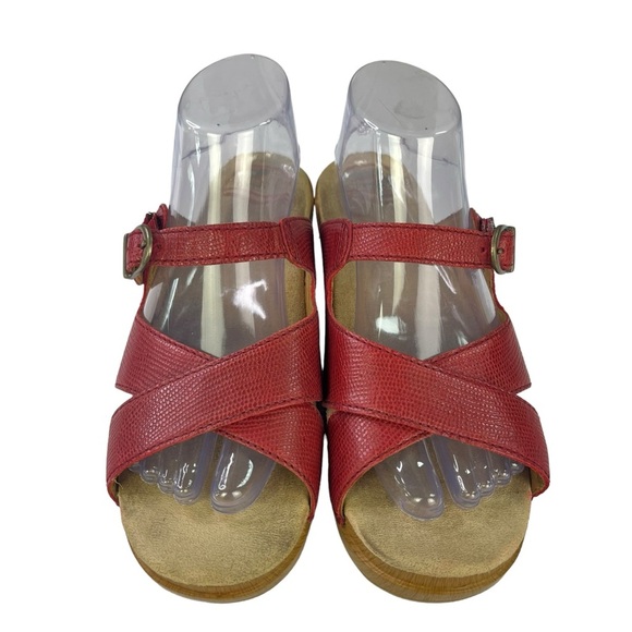 Dansko Leather Cross Strap Block Heels Sandals Womens Size US9.5-10  EU40 - Picture 5 of 13